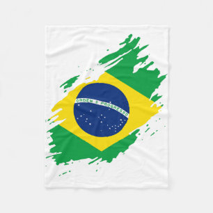 Brazil Ripped Flag National Pride Sports Fans Braz Fleece Blanket