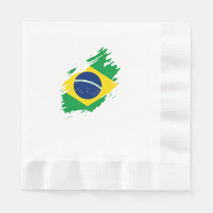 Brazil Ripped Flag National Pride Sports Fans Braz Napkin
