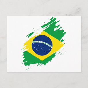 Brazil Ripped Flag National Pride Sports Holiday Postcard