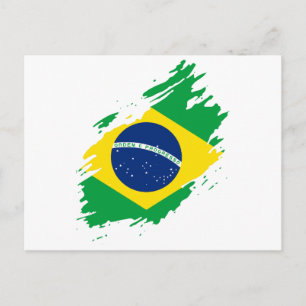 Brazil Ripped Flag National Pride Sports  Postcard