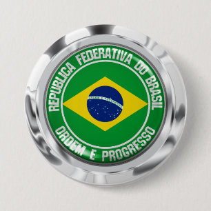 Brazil Round Emblem 7.5 Cm Round Badge