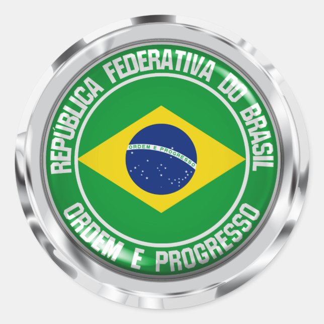 Brazil Round Emblem Classic Round Sticker (Front)