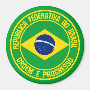 Brazil Round Emblem Magnet