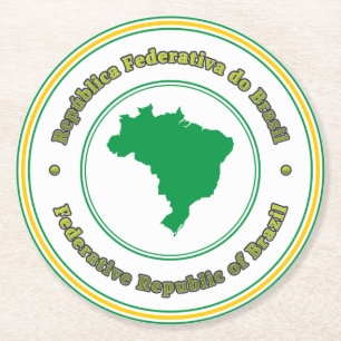 Brazil Round Paper Coaster