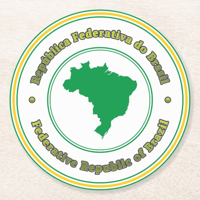 Brazil Round Paper Coaster (Front)