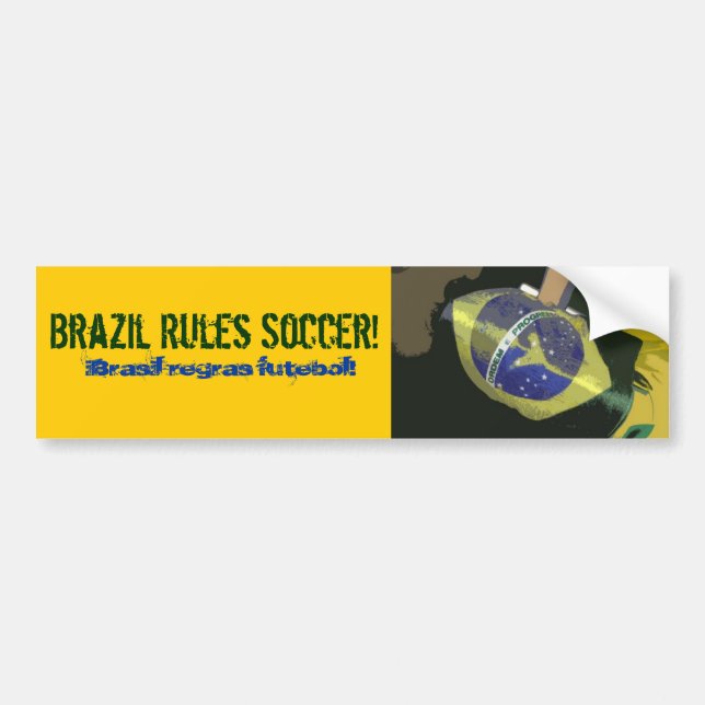 Brazil Rules Soccer! Bumper Sticker (Front)