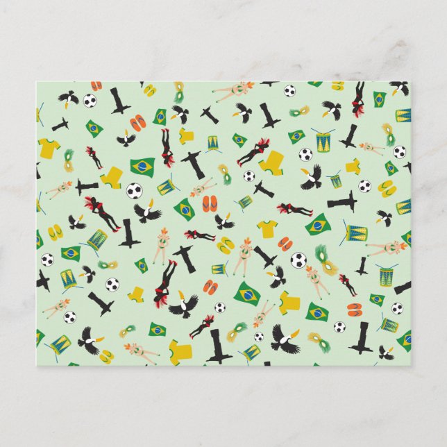 Brazil- Samba party in Rio de Janeiro Invitation Postcard (Front)