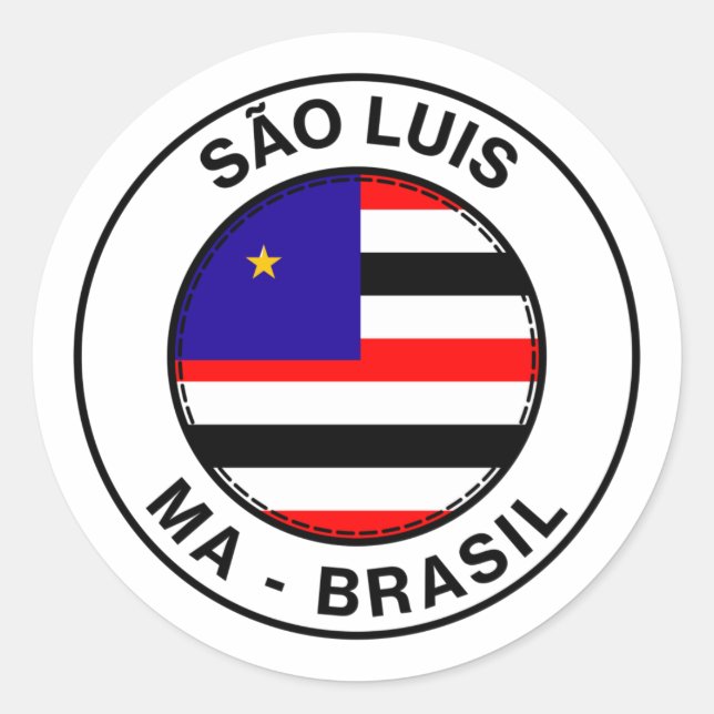 Brazil Sao Luis Maranhao MA Bandeira Stamp Classic Round Sticker (Front)
