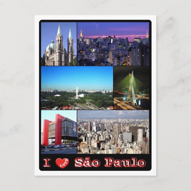 Brazil - Sao Paulo - I Love - Postcard (Front)