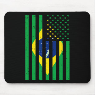 Brazil Shirt Brasil Soccer Usa America Flag Jersey Mouse Pad