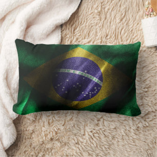 Brazil silk flag lumbar cushion