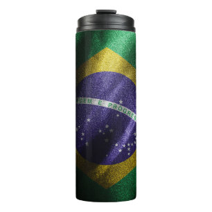 Brazil silk flag thermal tumbler