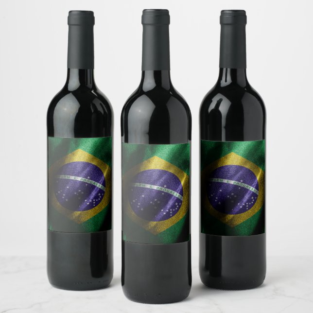 Brazil silk flag wine label (Bottles)