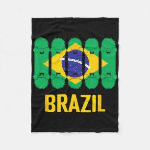 Brazil Skateboard Shirt - Brazil Skate Shirt - Bra Fleece Blanket