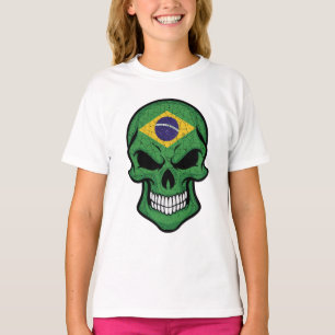 Brazil Smiling Skull Flag T-Shirt