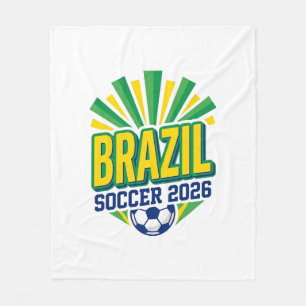 Brazil Soccer 2026 Soccer Bold Country Typography  Fleece Blanket