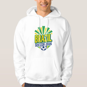 Brazil Soccer 2026 Soccer Bold Country Typography Hoodie