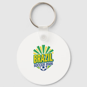 Brazil Soccer 2026 Soccer Bold Country Typography Key Ring