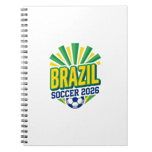 Brazil Soccer 2026 Soccer Bold Country Typography Notebook