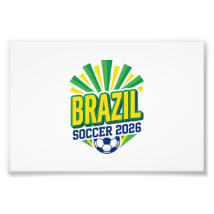 Brazil Soccer 2026 Soccer Bold Country Typography Photo Print