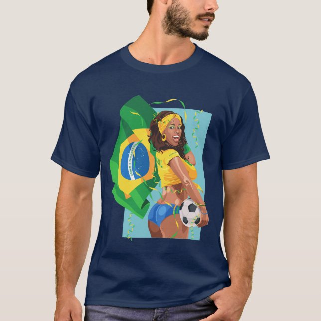 Brazil Soccer Ball Football T-Shirt (Front)