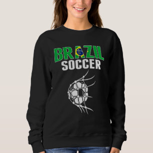 Brazil Soccer Ball In Net Brazilian Football Sup Sweatshirt