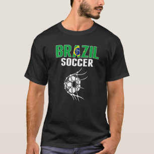 Brazil Soccer Ball In Net  Brazilian Football Supp T-Shirt