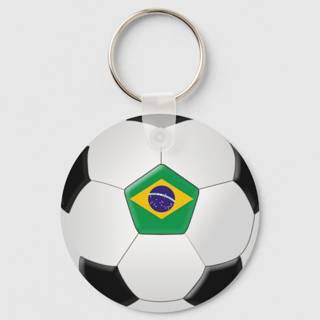 Brazil Soccer Ball Key Ring (Front)