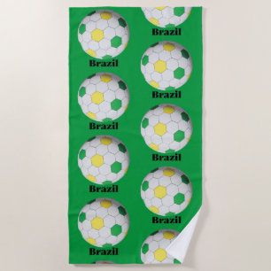 Brazil Soccer Beach Towel