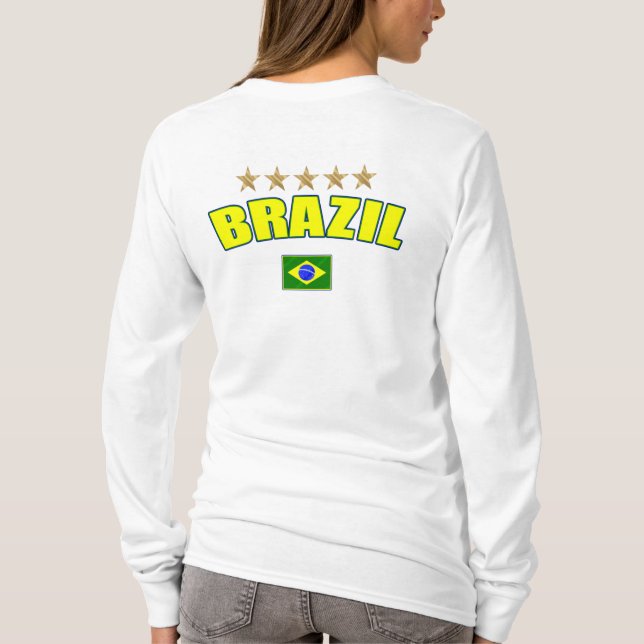 Brazil Soccer - Brazil 5 stars Brazilian Futebol T-Shirt (Back)