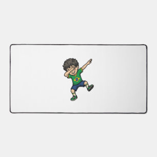 Brazil Soccer Dab Boy Vintage Vector Shirt_1 Desk Mat