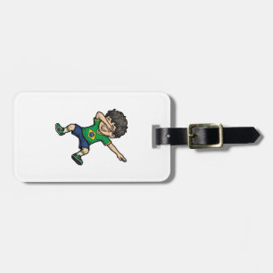 Brazil Soccer Dab Boy Vintage Vector Shirt_1 Luggage Tag