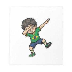 Brazil Soccer Dab Boy Vintage Vector Shirt_1 Notepad