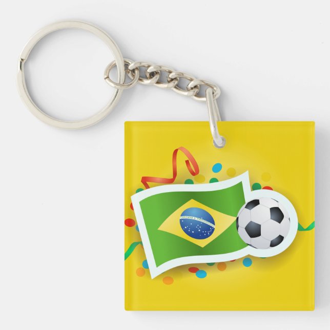Brazil, soccer design key ring (Front)