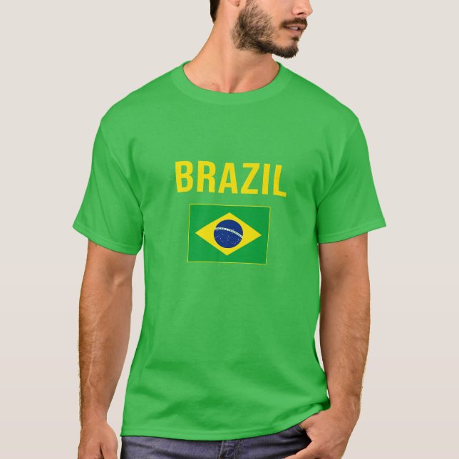 Brazil Soccer Football Brazilian Flag T-Shirt (Front)