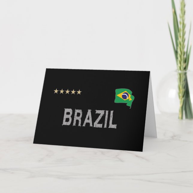 Brazil Soccer Football Fan Shirt Heart Card (Front)