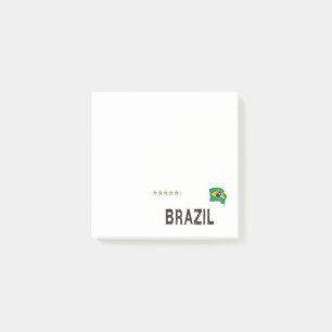 Brazil Soccer Football Fan Shirt Heart Post-it Notes