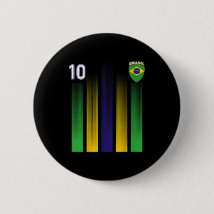 Brazil Soccer Jersey Brazil 10 Soccer Football Fan 6 Cm Round Badge