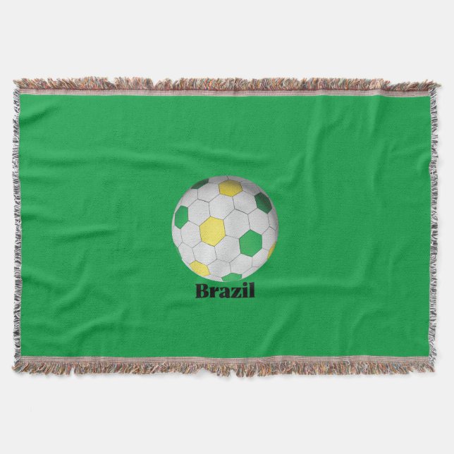 Brazil Soccer Throw Blanket (Front)