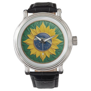 Brazil Solar Emblem - Luxury 3D National Pride Art Watch