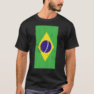Brazil South America Brasilia Distressed Flag T-Shirt