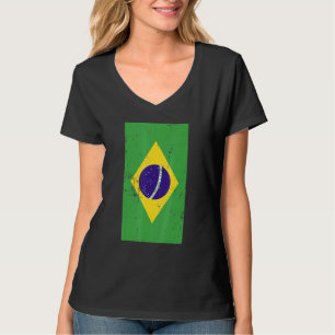 Brazil South America Brasilia Distressed Flag T-Shirt