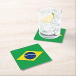Brazil Square Paper Coaster<br><div class="desc">National Flag Federative Republic of Brazil south or latin america</div>