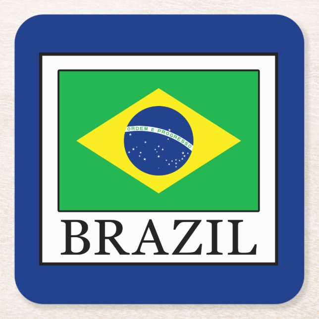 Brazil Square Paper Coaster (Front)