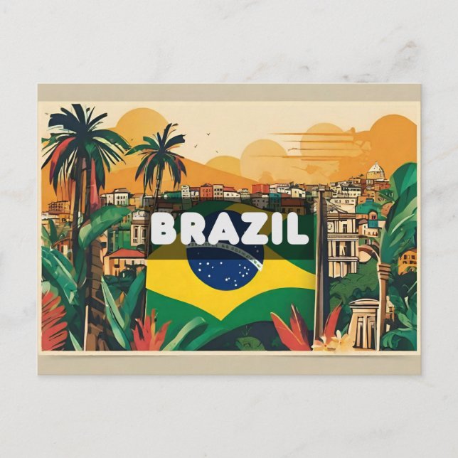 Brazil Travel Holiday Memory Postcard (Front)