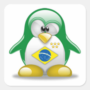 Brazil Tux Square Sticker