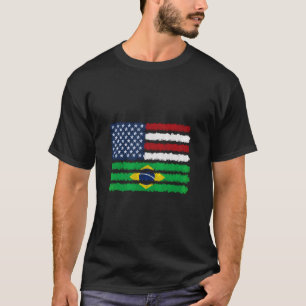 Brazil Usa Flag Brazilian American Gift Bandeira D T-Shirt