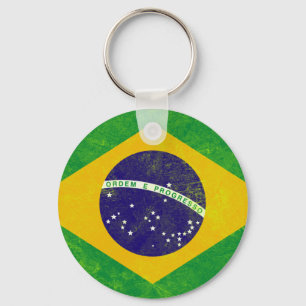 Brazil Vintage Flag Key Ring