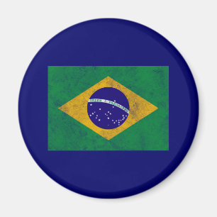 Brazil Vintage Flag Magnet