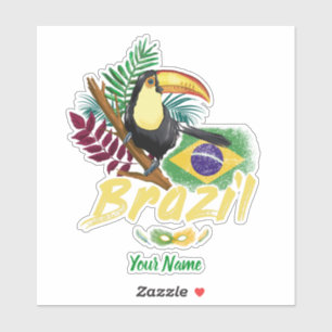 Brazil Vintage Toucan with Flag and Samba mask